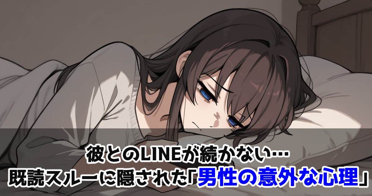 彼とのLINEが続かない…既読スルーに隠された「男性の意外な心理」