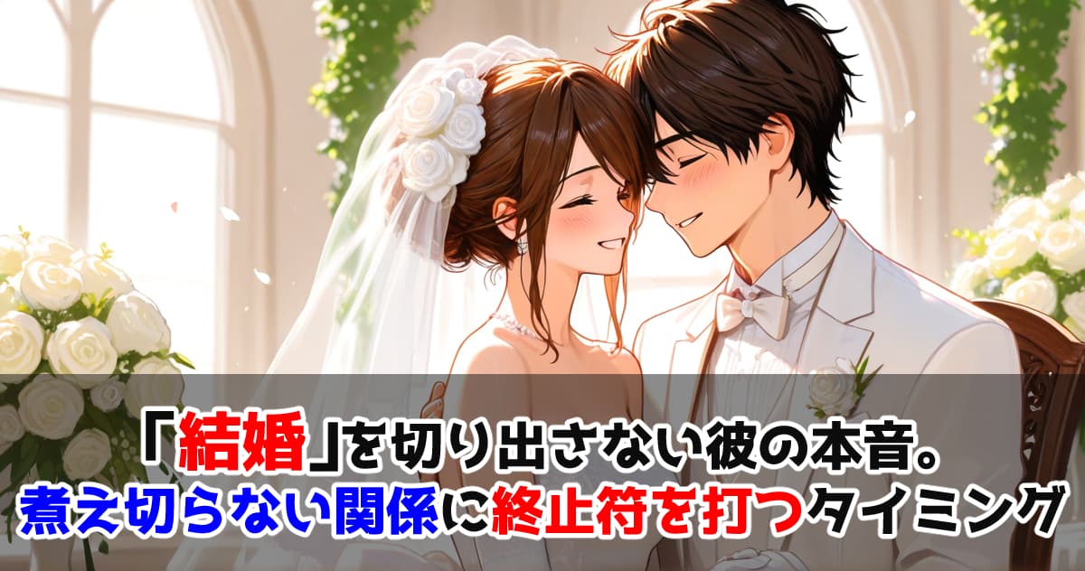 「結婚」を切り出さない彼の本音。煮え切らない関係に終止符を打つタイミング
