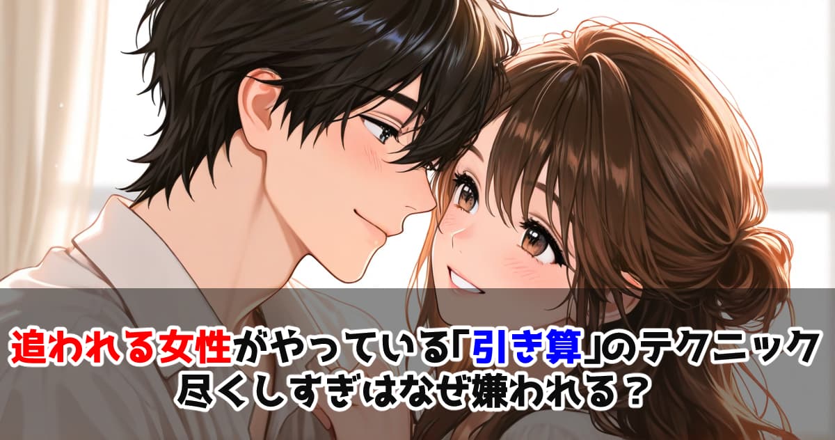 追われる女性がやっている「引き算」のテクニック。尽くしすぎはなぜ嫌われる？